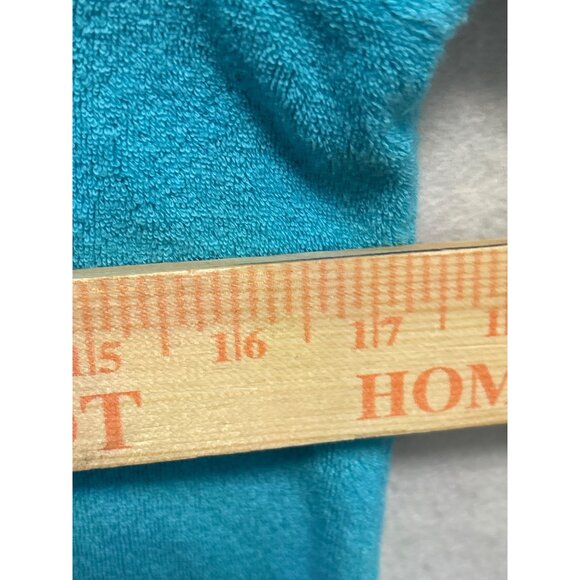 Talbots Womens XS Blue & Green Terrycloth V-Neck Long Sleeve Top - Picture 8 of 11